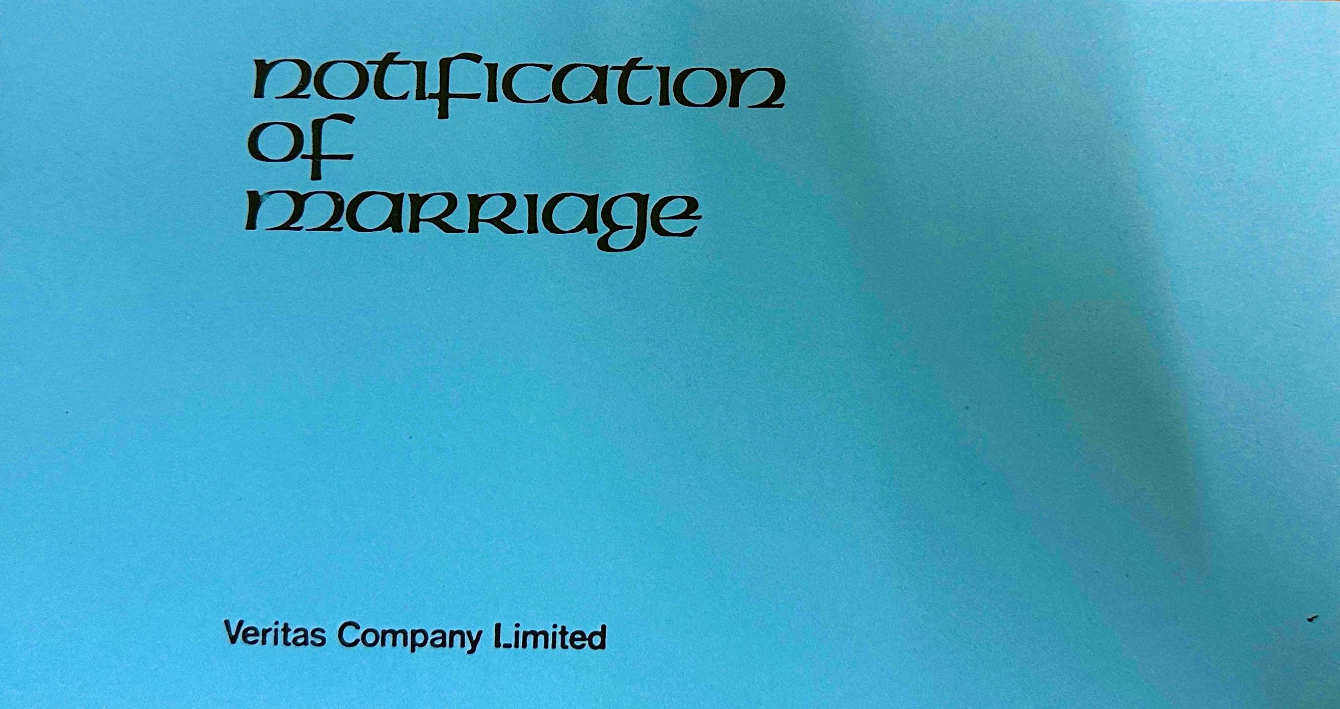 Notification of Marriage