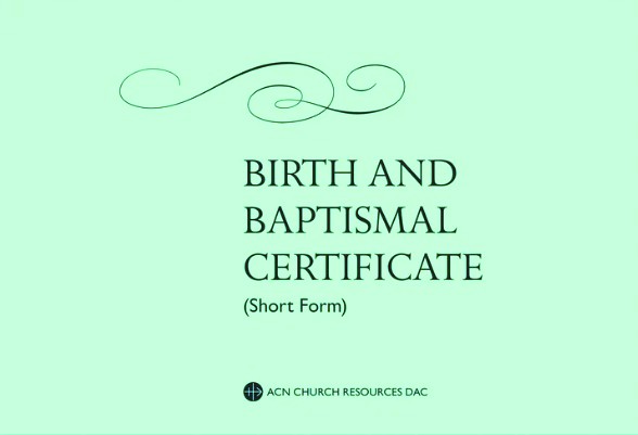 Birth and Baptismal Certificate (Short Form)