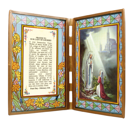 Glass Plaque/Lady Of Lourdes