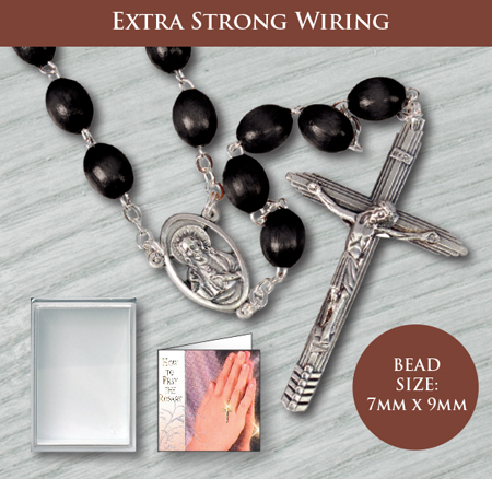 Wood Rosary - Black