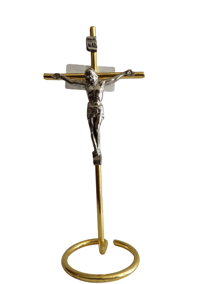 Golden Metal Standing Cross
