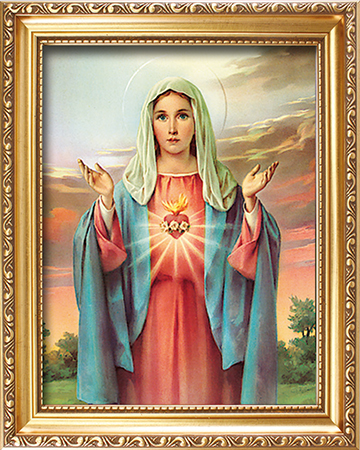 Wood Framed Picture/S.H of Mary