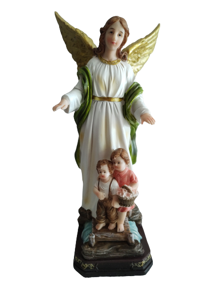 Guardian Angel with Children 12 Inch