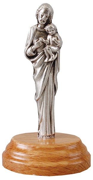 Metal Statue/Saint Joseph/Pear Wood Base