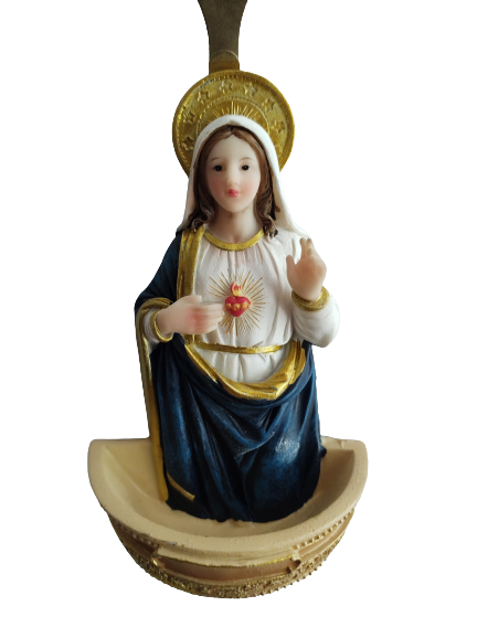 6'' I Heart of Mary Holy Water Font