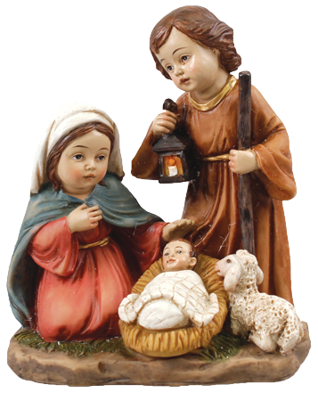 Resin Children's Nativity Set - 5 inch - 4 Figures