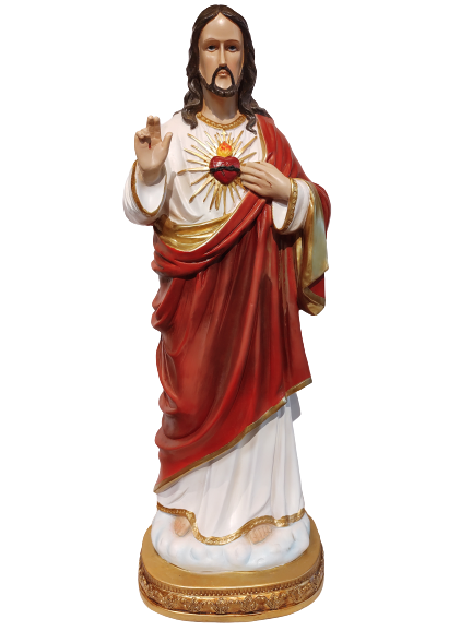 Coloured Sacred Heart of Jesus 32 Inch Statue