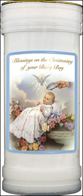 Christening Candle for Bay Boy