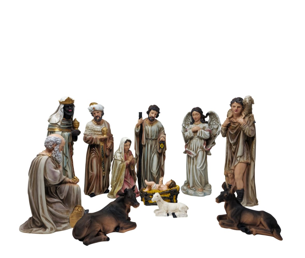 12" Nativity Set 12 pcs polystyrene