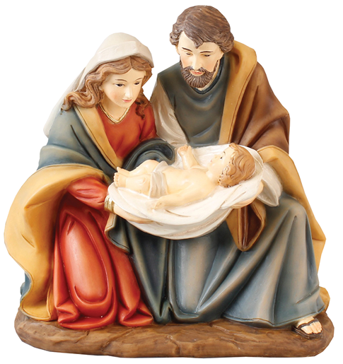 Resin Nativity/Coloured/Holy Family 7 Inch