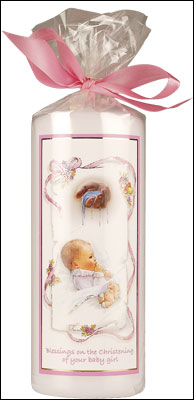 Christening Candle for  Baby Girl