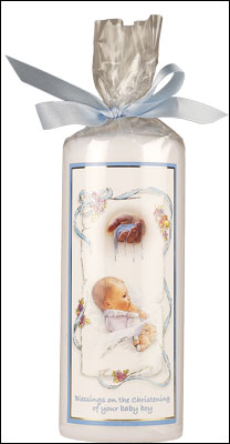 Christening Candle for Baby Boy