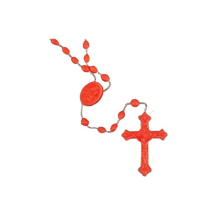 Plastic Rosary - Corded - Red