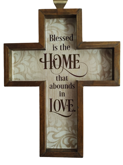 Wood Cross - Blessed is the Home
