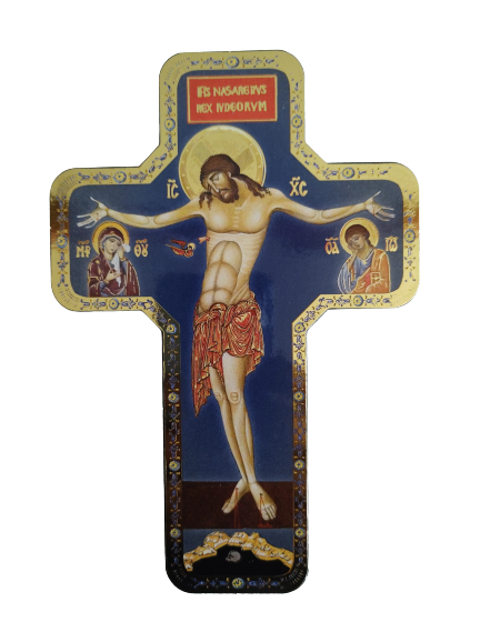 Wood Icon Cross 7 inch/Crucifixion