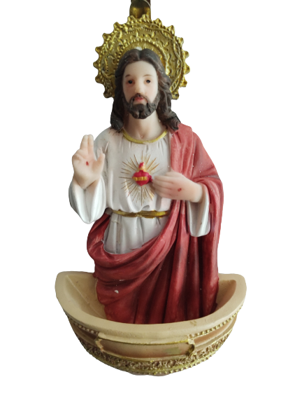 6'' S Heart of Jesus Holy Water Font