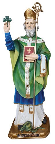 Resin/Fibreglass Statue/Coloured/Saint Patrick 24 inch