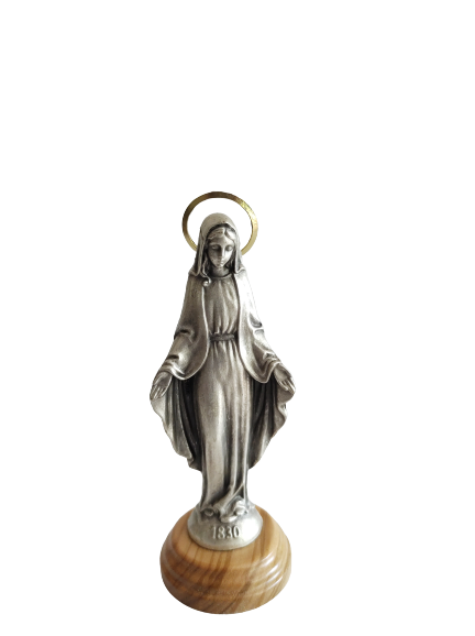 Metal Statue/Miraculous/Olive Wood Base