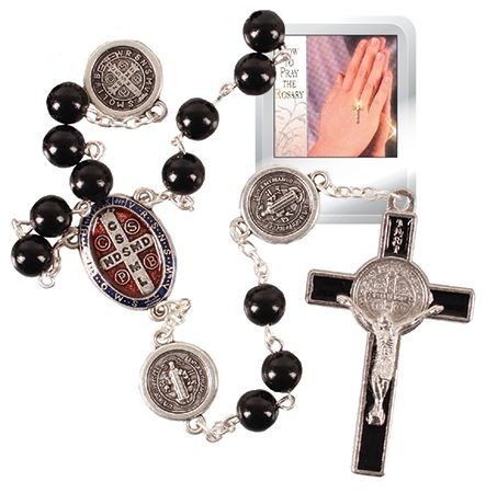 Stone  Rosary/Black/St.Benedict/8 mm Bead
