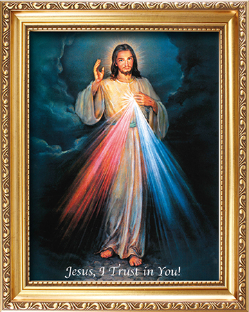 Wood Framed Picture/Divine Mercy