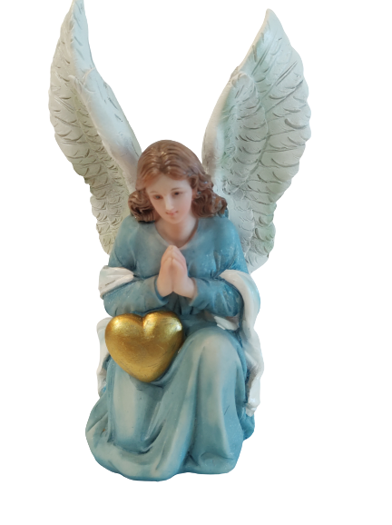 Kneeling Angel with Heart - 7 Inch