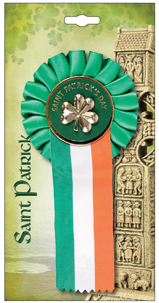 St Patrick's Day Rosette -Shamrock Motif