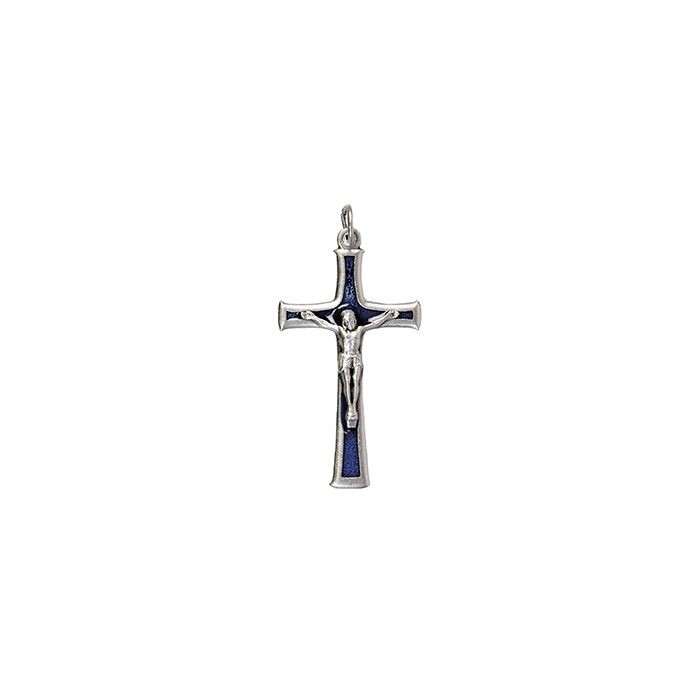Crucifix 1 1/2 inch Metal/Blue